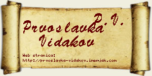 Prvoslavka Vidakov vizit kartica